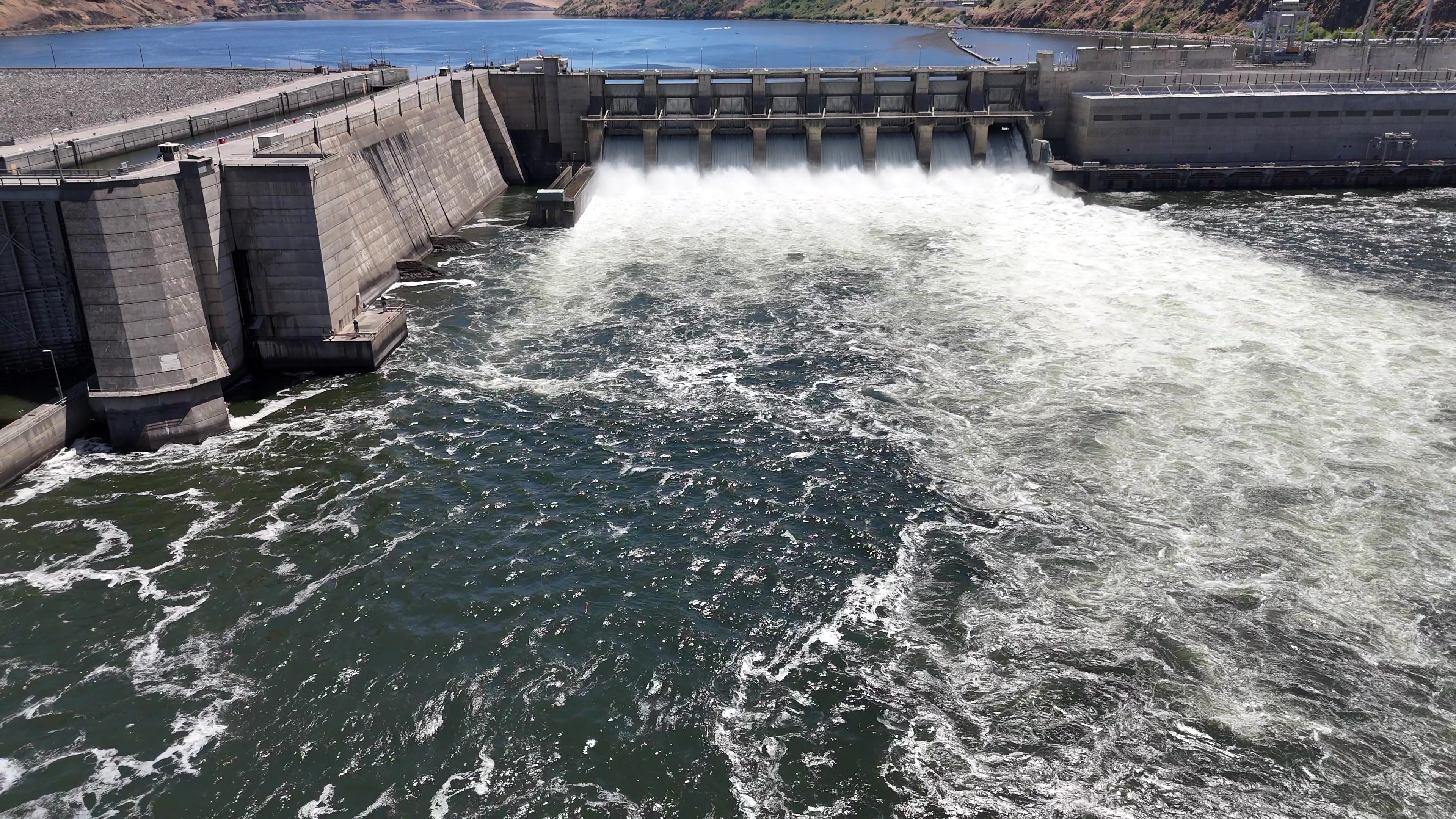 Lower Granite Dam on the Snake River - 4K Aerial Drone